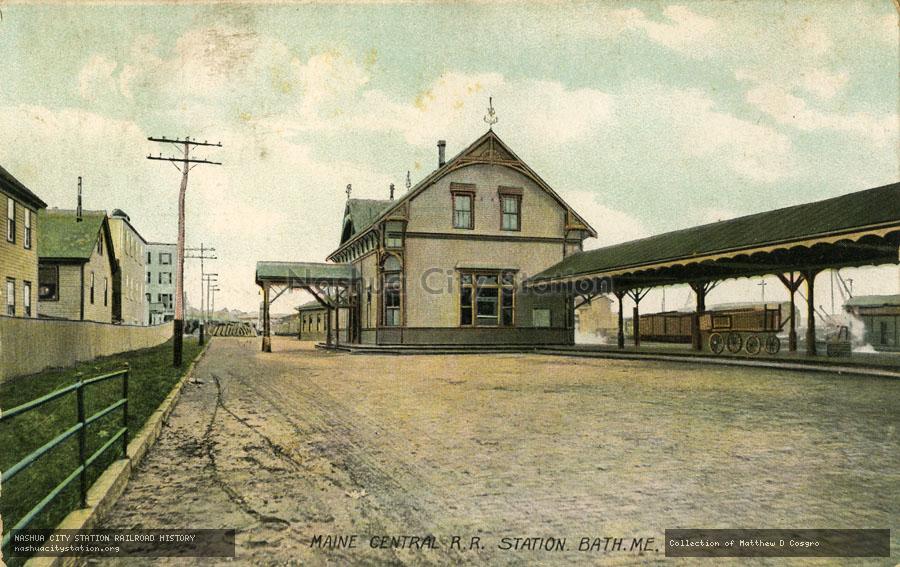 Postcard: Maine Central Railroad Station, Bath, Maine